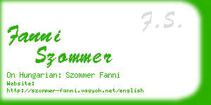 fanni szommer business card